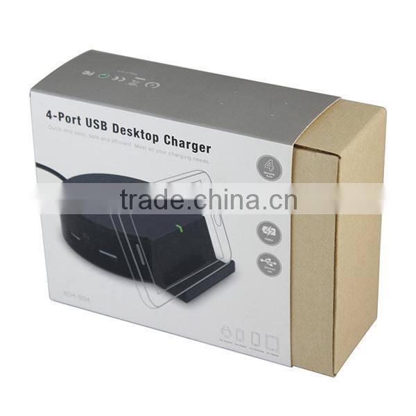 25W 5V/5A 4 Port Smart Desktop USB Charger