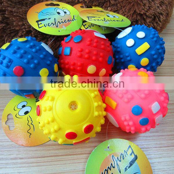 happy pet toys--7.1cm vinyl ball pet toy,chewing toys for dental health