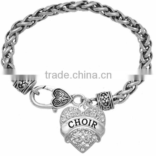 Genuine Austrian Clear Crystal GAMMA PHI BETA SORORITY Charm Chain Link Bracelet