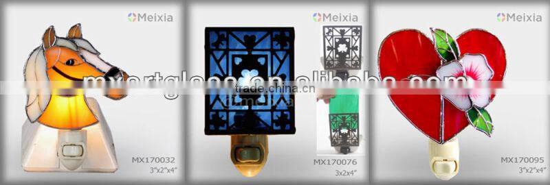 NTL201401 stained glass plug in fusing night light for home decoration