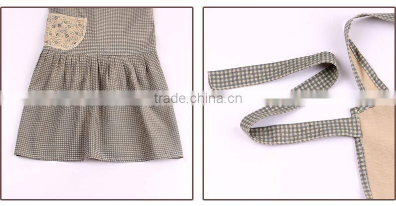 2015 hot sale women kitchen apron sets cooking aprons with sleeves turban