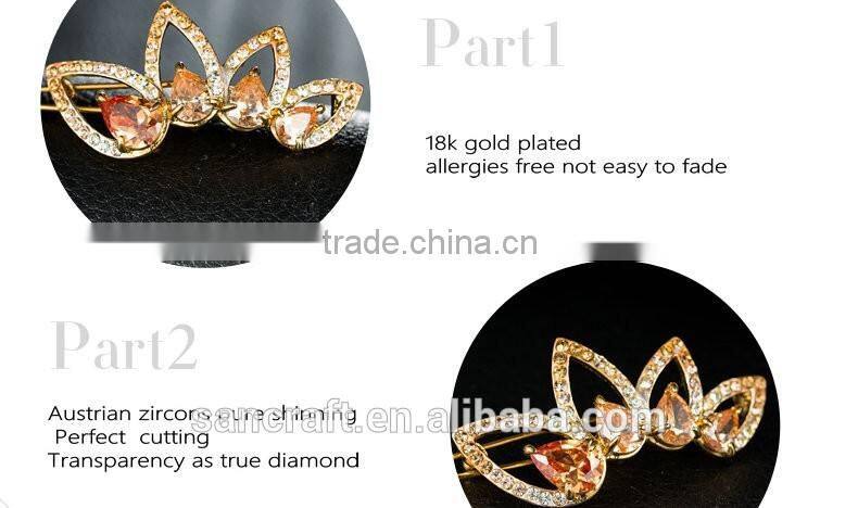 Made in france korean grace crown Austrian crystal hair clip