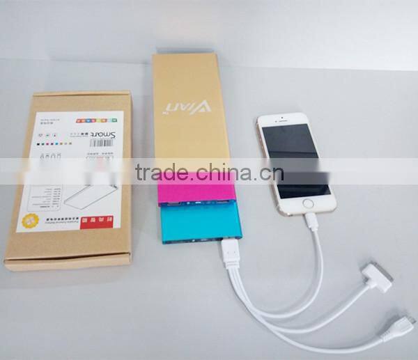 2015 New Design Power Bank Ultra-thin Portable Power Bank 12000mah