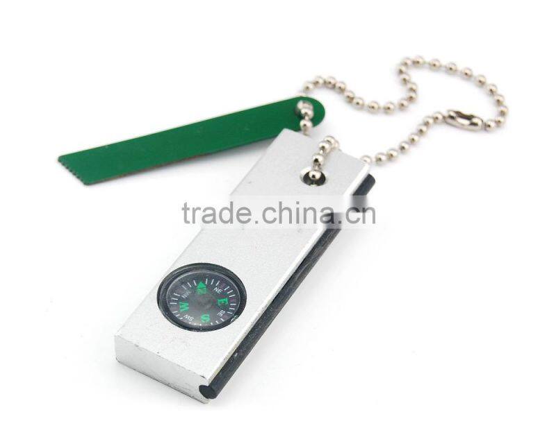 Magnesium Fire Starter with Whistle /Blade/Compass& Ruler Outdoor Survival Kit