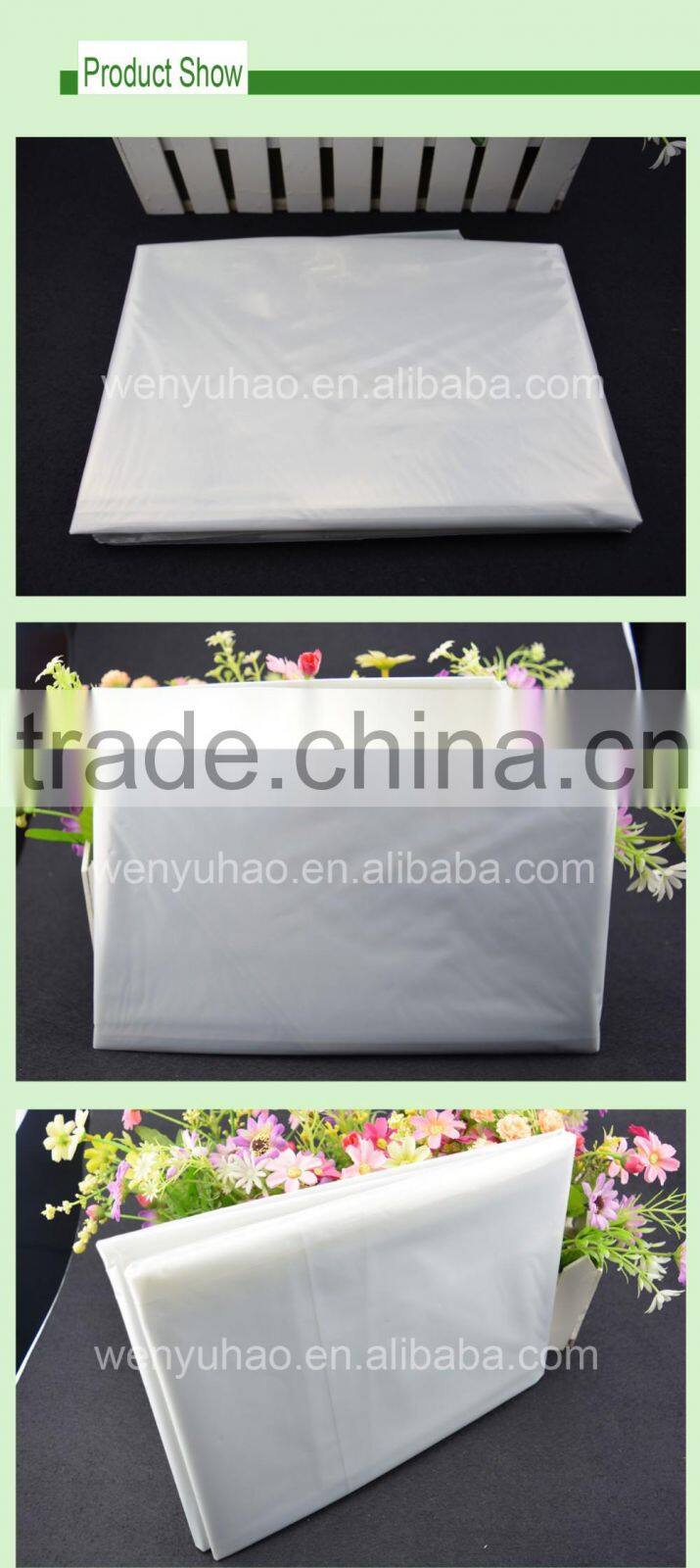 PE-LD Plastic Heat Seal large clear plastic flat square bottom packing bag
