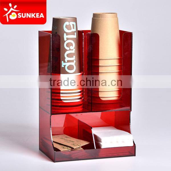 PP plastic Cafe paper cup dispenser with screen print
