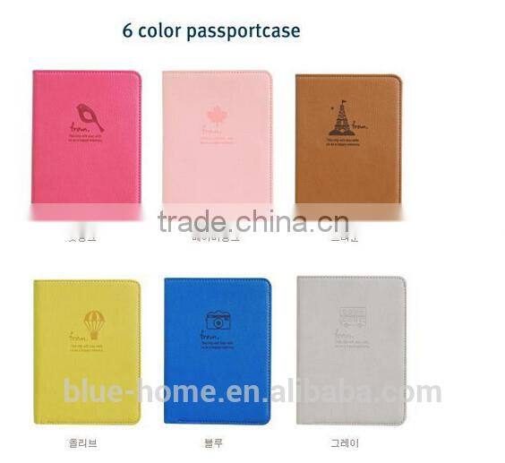 Charming fancy passport purse case Cute short multi pattern trip passport document holder with clear plastic inner