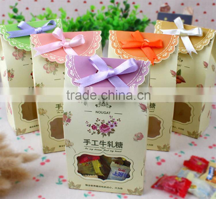 Handmade Feature and Art Paper wedding candy box with window