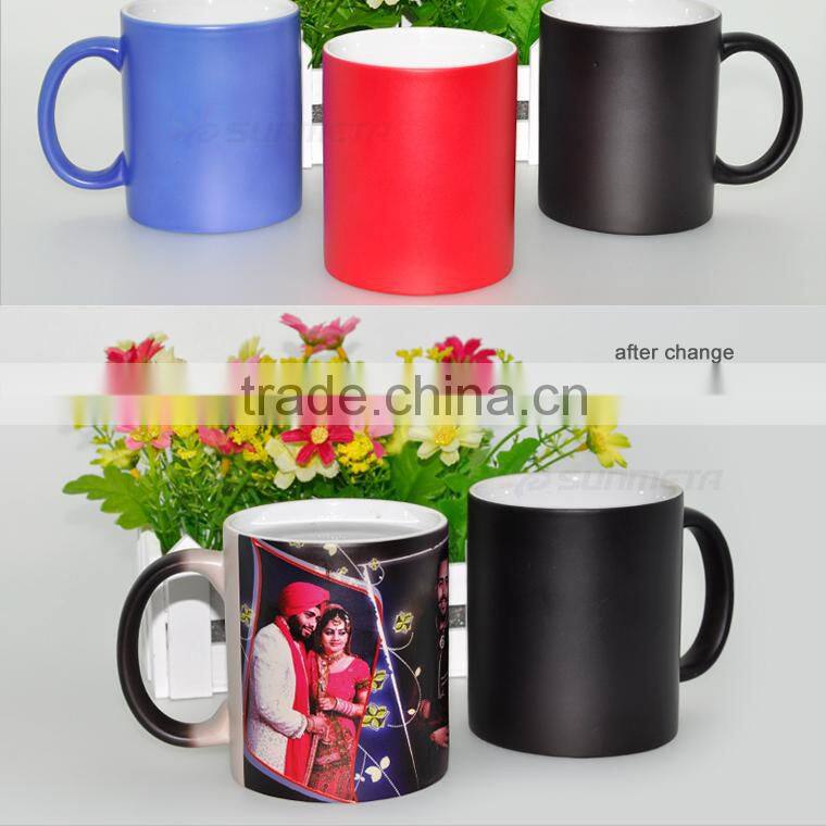 sublimation colour change mug, high quality ceramic mug factory direct supply