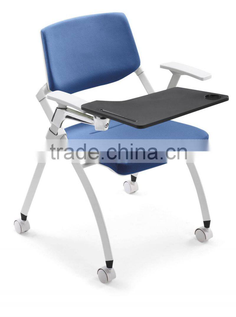 China wholesale metal conference folding chair with writing pad for office-1795D folding chair parts