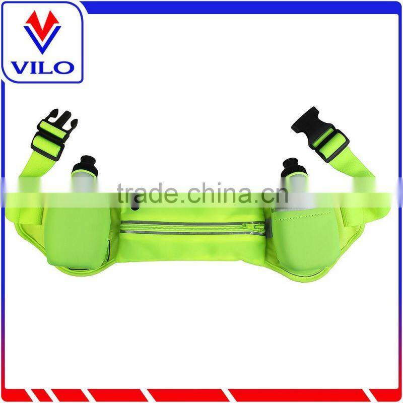 Sports runner waist pack running belt with bottle holder money belt