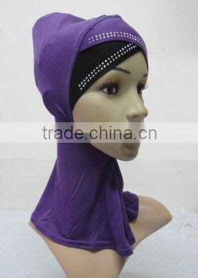 C079 new style two color ninja hats with rhinestones,neck cover hats