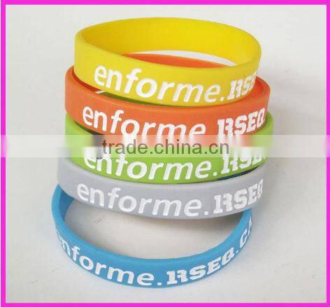 A variety of design100% safe popular silicone wrist strap for sale customized imprinted Silicone Bangle for Party Promotion!!!