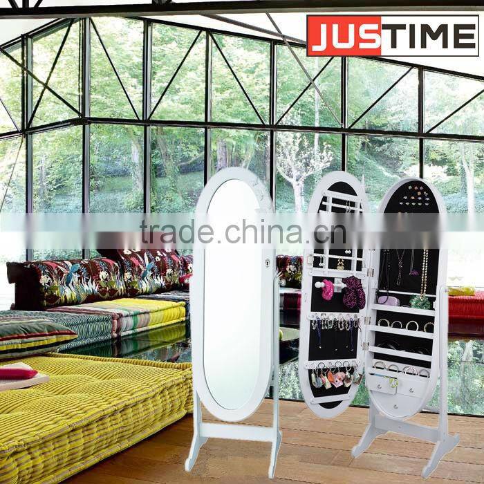 Solid hardwood mirror display cabinet