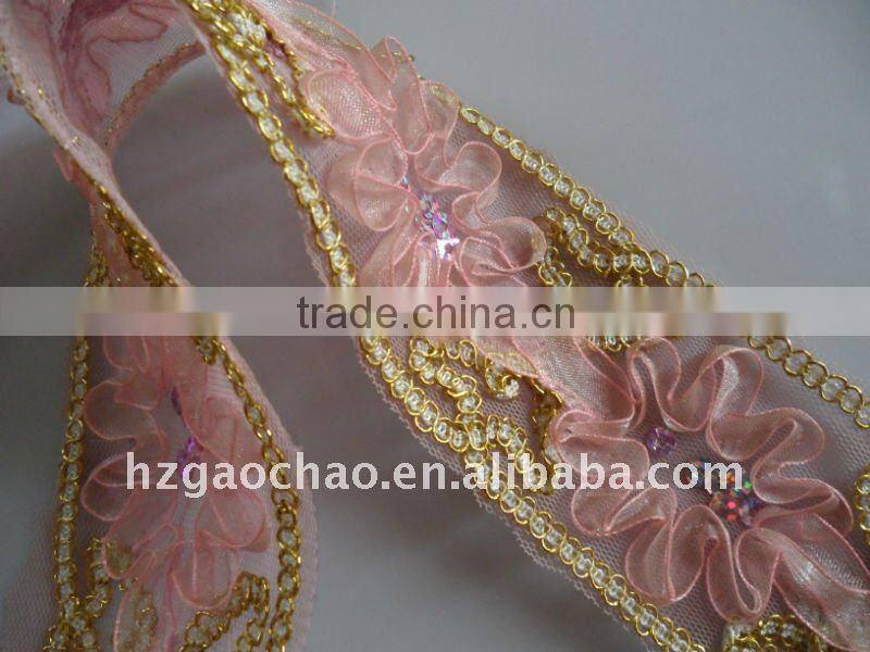 Sweet floral design cording embroidery lace