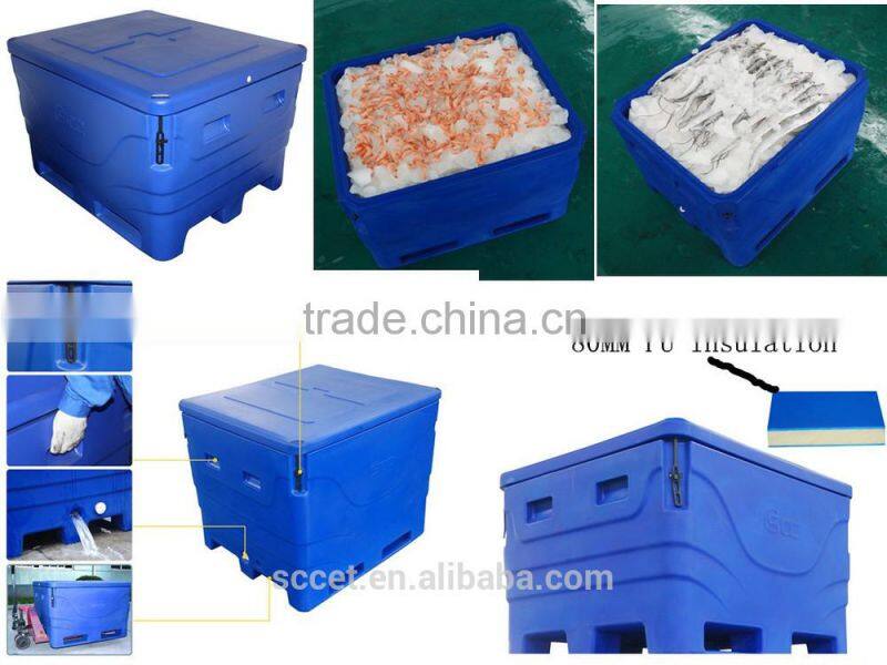 SCC brand LLDPE&PU high quality Insulated Fish Tubs Insulated Fish Totes