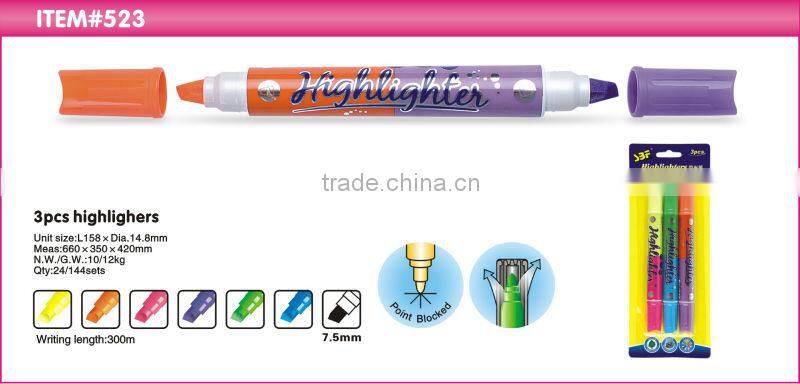 Double ended fluorescent highlighter marker item 523