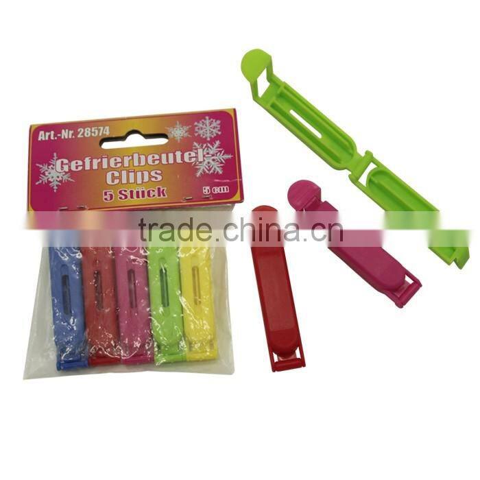 hot selling colored plastic food bag clips