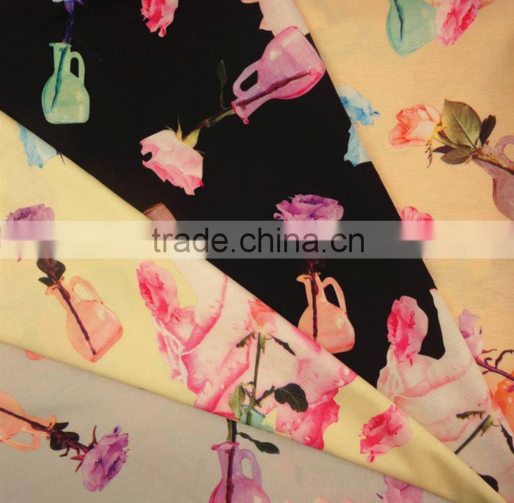 High quality perfume bottle printing polyester chiffon fabric