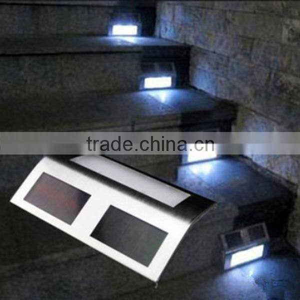Waterproof 4 LED Solar Stair Light Step Light Garden Modern Stainless Steel Outdoor Light