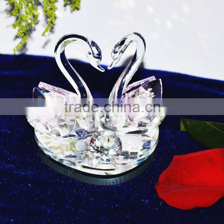 Fashion wedding decoration red crystal swan