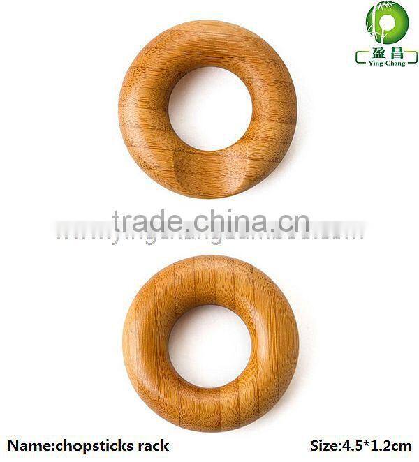 reusable bamboo cute round chopsticks rest