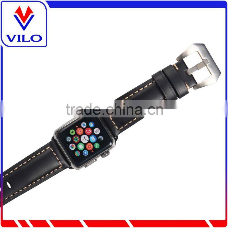 OEM 38mm 42mm Calf Leather Watch Band Pre-v Buckle adapter for Apple Watch Strap