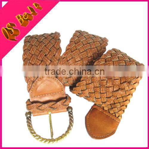 woman fashion quality pu leather braided belt