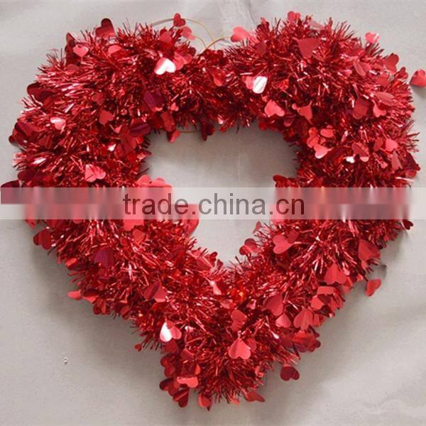 Colorful Holographic Leaves PVC 16" Tinsel Garland For Christmas Decorations
