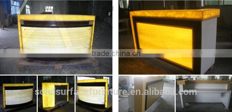 High standard solid surface modern nail reception desk