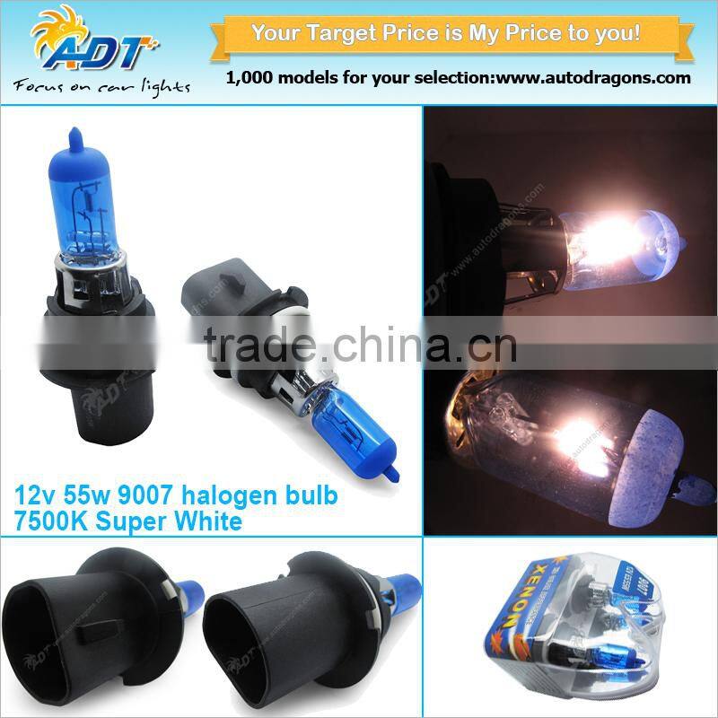 ULTRA BRIGHT WHITE 9007 HB1 halogen HEADLIGHTS BULBS 7500K