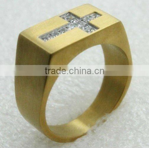 wholesale new design CNC zircon mens gold finger rings