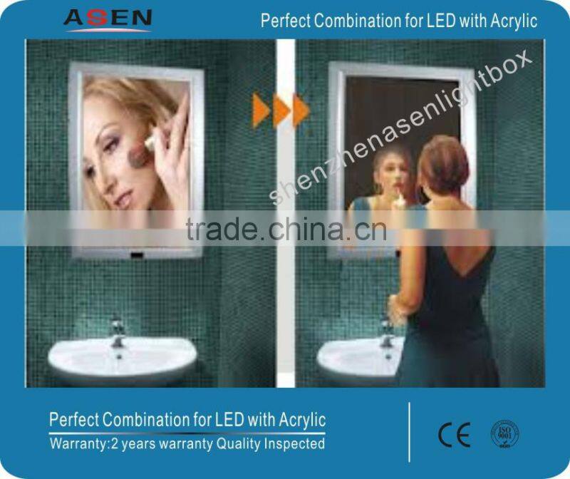 Washroom Advertising Magic Mirror Light Box