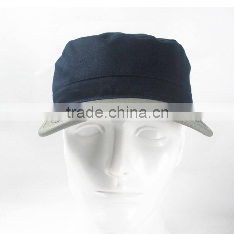 Fashion Black Cotton Cadet Cap With Hook And Loop Buckle