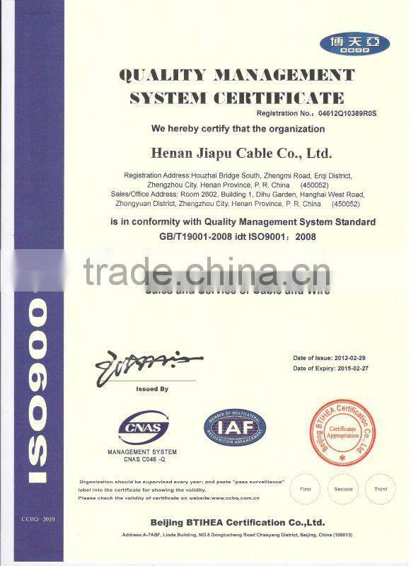 low voltage PVC insulated electric wire