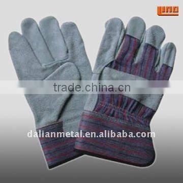 blue grain leather working gloves