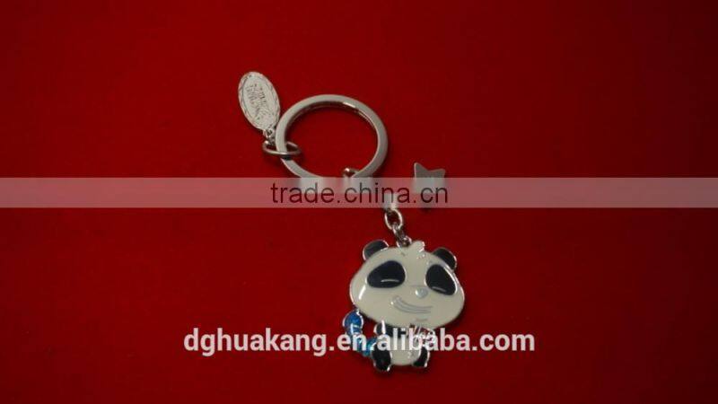 2016 Factory price panda mascot keychain special design cute China style zinc alloy keyring