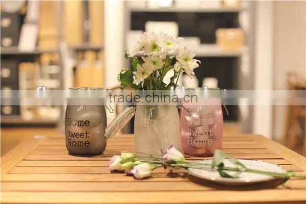 wholesale decorative round glass candle jars and lids for wedding tablet centerpieces