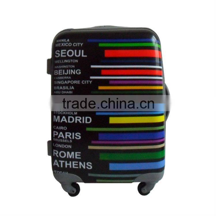 ABS Rainbow Coloful Print luggage /4 wheel suitcase/ ABS Hardshell trolley luggage