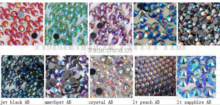Wholesale manufacture strong glue tanzanite color iron on glue hot fix stone for Europe market customer