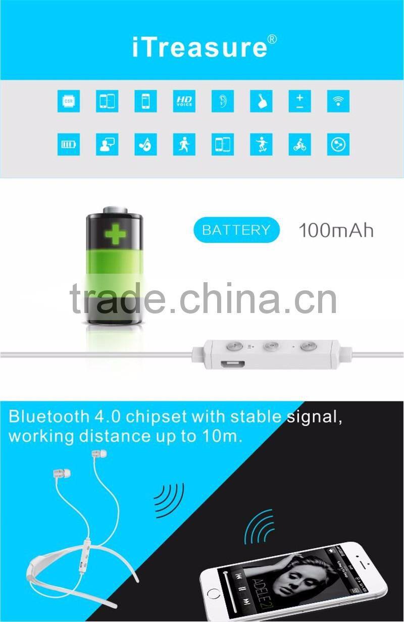 In-Ear Sports neckband Waterproof Bluetooth Headphone, Sport Stereo Noise-Cancelling Bluetooth Earbud
