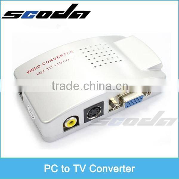 VGA to RCA + S-Video Converter Box - PC to TV Connection