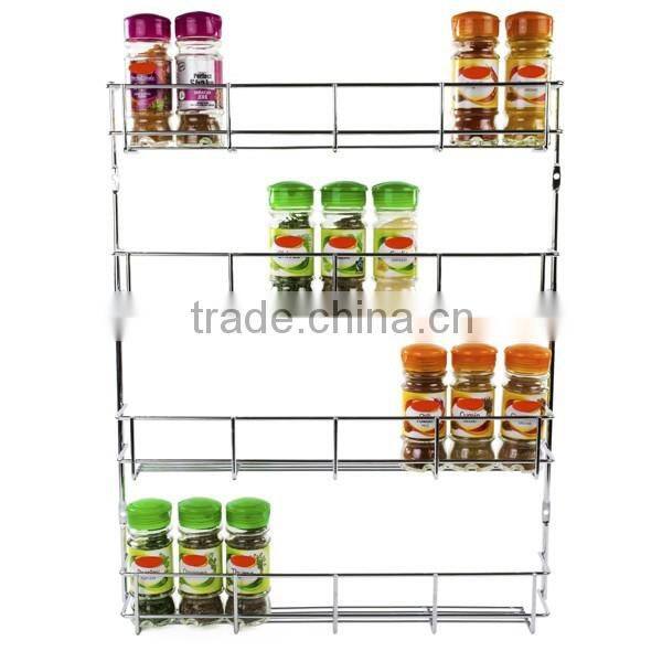 Chrome 4 Tiers Cupboard Wall Spice Organizer