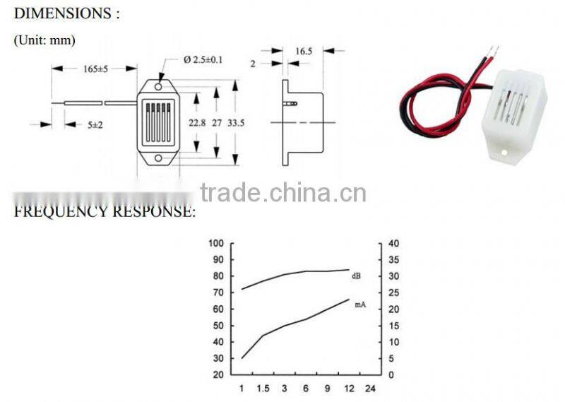 FB-12 12v miniature SMD buzzer, piezoelectric buzzer with wire (FBELE)