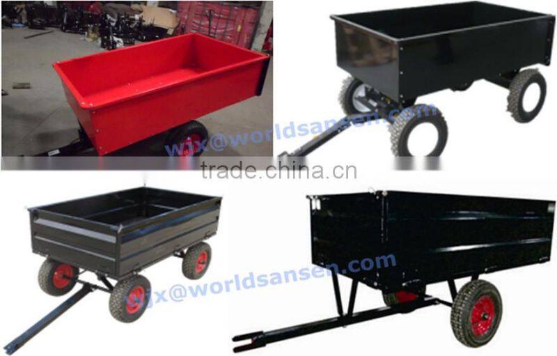 2 wheels tractor dump trailer 1500Lb. Capacity 17cu Utility Dump Trailer for ATV