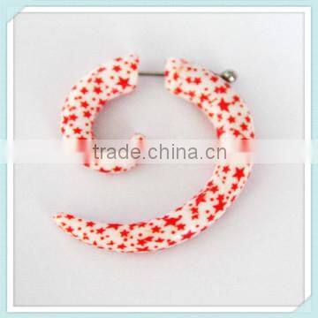 Fashionable UV acrylic body piercing jewelry ear spiral