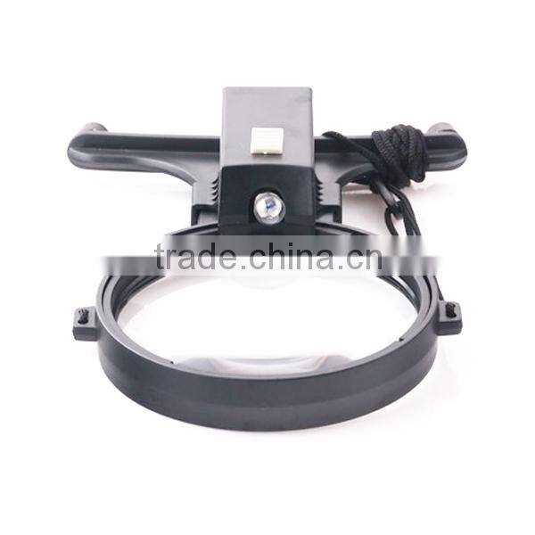 LED Lighted 2x Power Hand-Free magnifier Helping Hand Magnifier