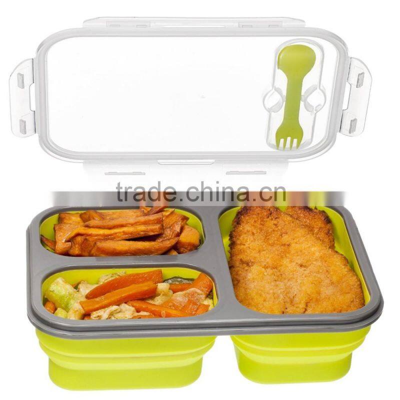 3-Compartment Food Container With Lid