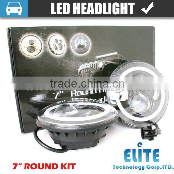 7 inch round led headlight 12v 24v for car or motor meet E-mark standard