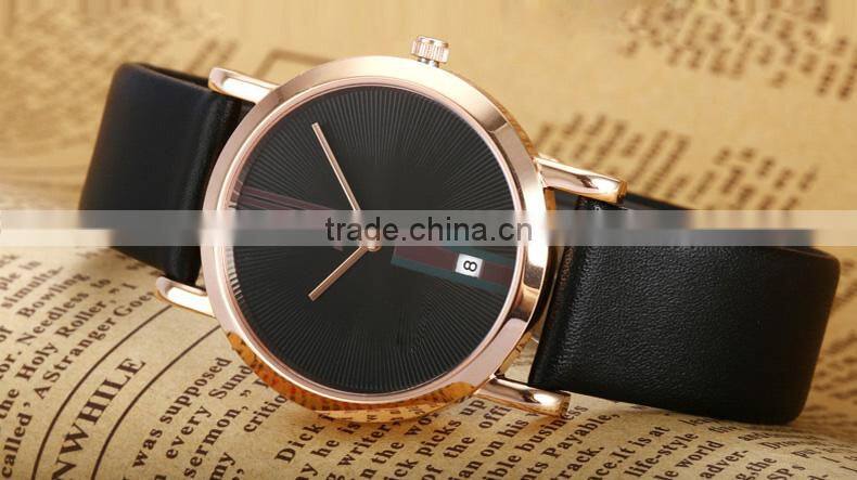 Leather Quartz Pair Couple Watches With Fashion Design
